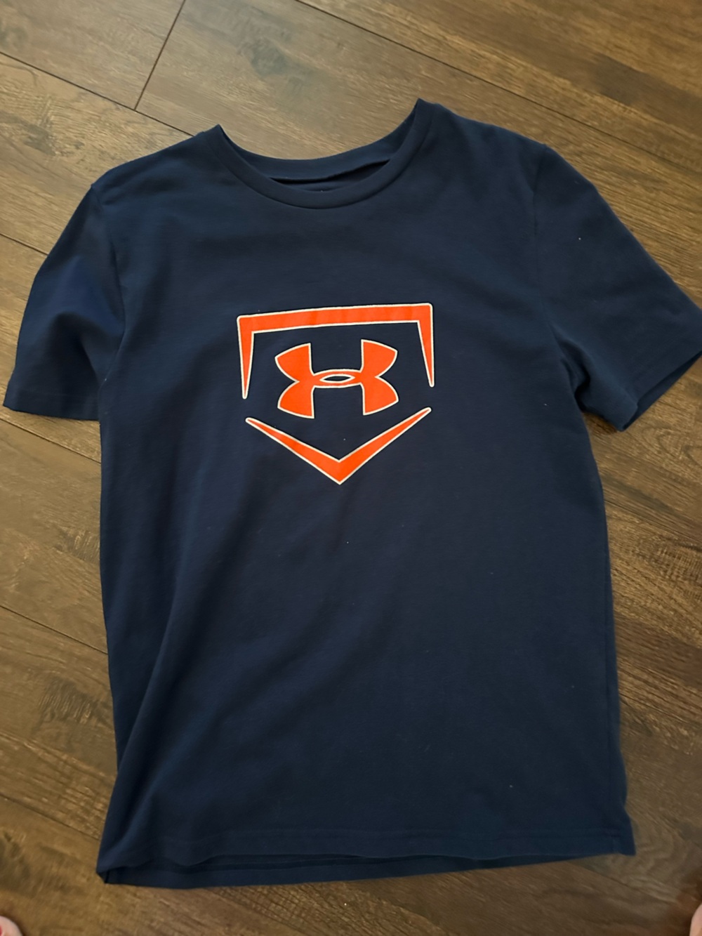 Under Armour Navy Tee with Bright Orange Logo